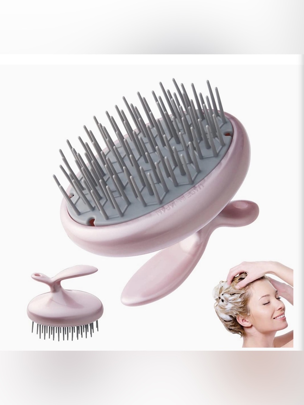 Japanese Scalp Massager Shampoo Brush Pink Hair Scrubber Detangling Brush